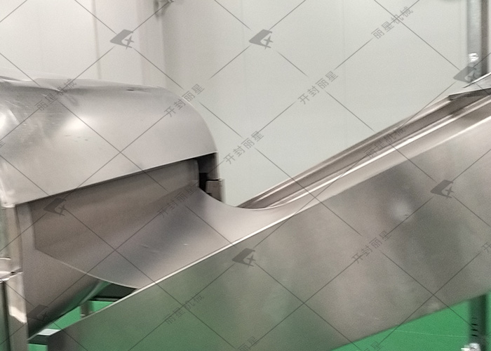 麗星日產(chǎn)12噸鮮粉苕皮的機械設備落地湘潭，試機進行中